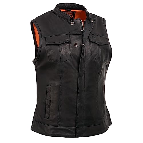 Image of Milwaukee Leather Premium Motorcycle Biker Rider Leather Vest for Women |LKL|ML|MLL|SH