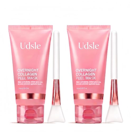 Collagen Night Wrapping Mask 2-Pack with Silicone Brushes, Premium Overnight Peel-Off Face Mask for Glass Skin, Moisture-Locking Sleep Protocol for Deep Hydrating &amp; Visibly Firming (5.06 oz)
