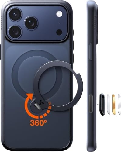 （12:30時点） TORRAS iPhone 18 Pro 用ケース【多機能一体・360°ゼンマイ式スタンド】リング 3倍米軍MIL規格 Magsafe対応 ブラック