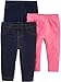 Simple Joys by Carter's 3-Pack Leggings Pants, Navy/Pink/Denim, 18 Meses