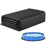 VEVOR Revestimiento Redondo para Piscinas, 3,7 m Revestimiento Extragrueso para Piscinas Elevadas, Evita Pinchazos, Base de Geotextil Reciclado, Prolonga la Vida Útil del Revestimiento, Negro