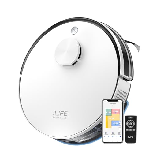 ILIFE A30 Robot Vacuum Cleaner with LiDAR Navigation, 13000Pa Suction, 2-in-1 Vacuum & Mop, Customised Cleaning, Y- Shape Cleaning, Ideal for All Floo