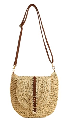 Women Straw Croosbody Shoulder Purses Handbags Summer Beach Bag Casual Woven Beach Bags Summer Hobo Chic Tote Purse