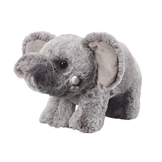 Bauer Spielwaren "Dina djur med hjärta" elefant stående: Liten gosig leksak att gosa och älska, perfekt som gåva, 25 cm, grå (12522)