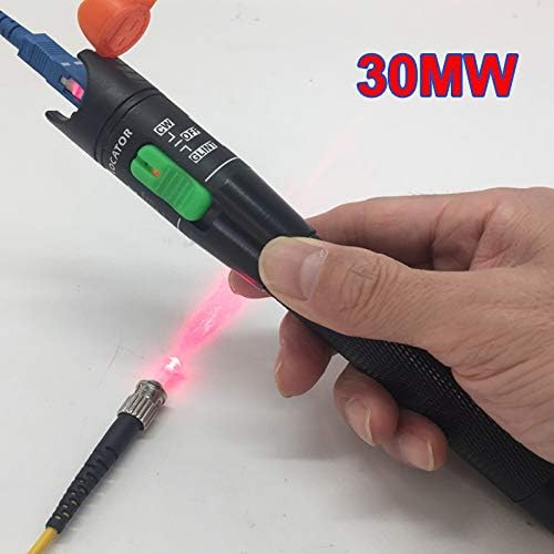 JABOBE 30Mw Visual Fault Locator, Fiber Optic Cable Tester Meter, 30Mw Red Light Cable Test Equipment for 2.5mm FC,SC,ST Universal Connector for CATV Telecommunications