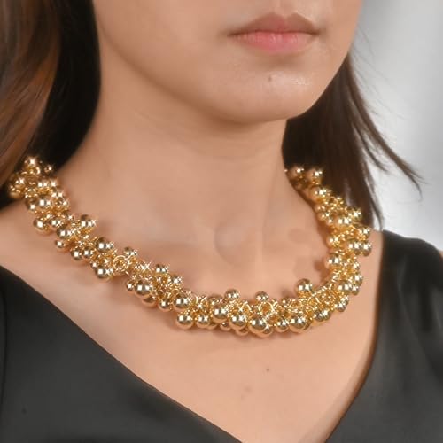 Gold Ball Necklace 18K Beaded4