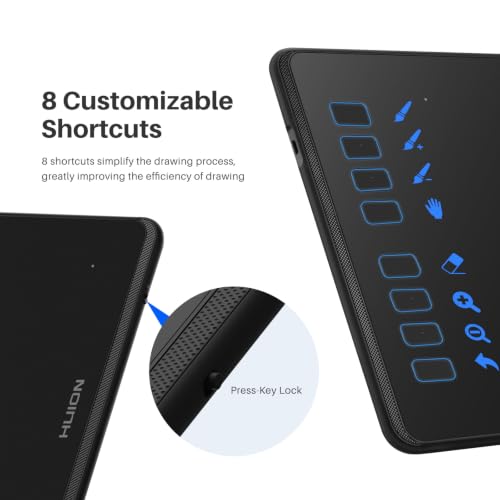 Image of HUION Inspiroy H950P Graphics Drawing Tablet 8.7x5.4 inch with 16384 Levels Pressure Sensitivity Battery-Free Pen, 8 Customizable Shortcuts, Compatible with Mac, Linux (Ubuntu), Windows, Android