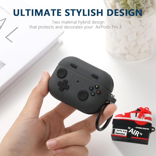 Image of [2Pack] Compatible Airpods Pro 3 Case(2025),Cute Gamepad Design Cases Soft Silicone Protective Cases for Apple AirPods Pro 3rd Generation Case,Airpod Pro 3 Cover with Keychain for Men /Boy