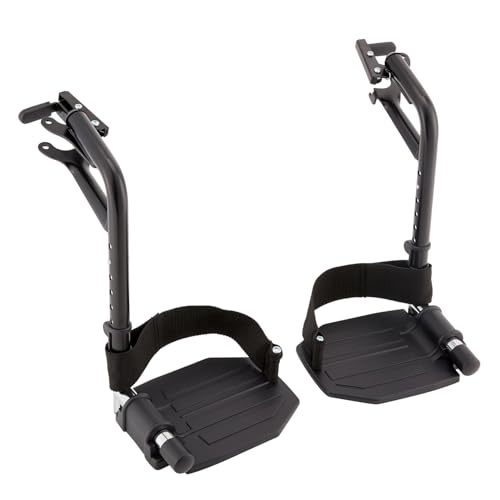 Invacare Wheelchair Legrest with Heel Loops & Swing-Away Design, Adjustable Footrest Length and Flip-Up Aluminum Footplate, Easy-to-Install, Compatible with Most US Wheelchairs & Transport Chairs