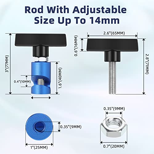 Image of Yahenda 4 Pcs 0.55 Inch Car Hood Prop Struts Clamp, Cars Lift Support Clamp Hood Lift Support Clip Strut for Car Rod Retaining Holder Tool