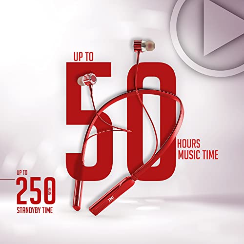 Image of RD M-20 Pro Wireless Bluetooth Stereo Neckband (Red) | 50 Hours Playtime | 10mm Dynamic Drivers | BT v5.12 | IPX4 Water Resistance | Clear Calling with ENC | Ergonomic Fit