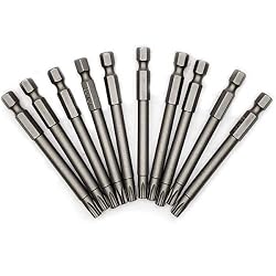 10PCS 3″/75mm T27 Torx Head Screwdriver Bit Set, 1/4 Inch Hex Shank with Quick Release Slot,S2 Steel Magnetic Security Tamper Proof Star 6 Point Screw Driver Kit Tools