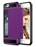 Vofolen Case for iPhone 6S Plus iPhone 6 Plus Case Wallet Card Holder Sliding Cover Dual Layer Protective Hard Shell Tough Bumper Armor Scratch-proof Hybrid Cover Case for iPhone 6 Plus 6S Plus Purple