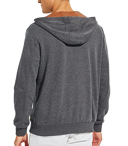 MIER Men's Lightweight Hooded Full-Zip Sweatshirt #TOP30