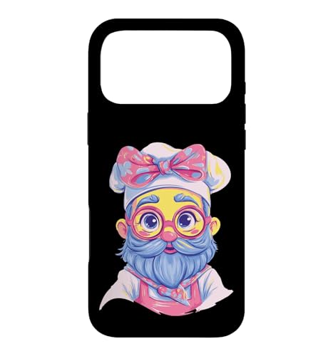 Blue Chef Kawaii Bakery �|�[�g���[�g �O���t�B�b�N �L�����N�^�[ �s���N �X�}�z�P�[�X iPhone 17 Pro Max �p