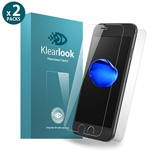Klearlook [2 Pack HD Clear Tempered Glass] iPhone 7 Plus, iPhone 8 Plus Screen Protector (0.33 mm) and 1 Pack Back Skin Flim for Apple iPhone 7 Plus, iPhone 8 Plus [Front and Back]
