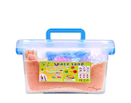 Image of Sand Activity Play Set Natural Sand Kit | Kids Activity Toys Craft Art Soft Sand Clay Toys Boys & Girls with Mould Toys - (1 KG in Rectangle Bucket Assorted Color)