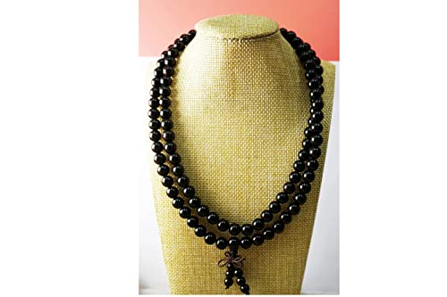 Image of Karungali Malai 12 mm 108+1 beads Orignal Ebony Mala, Natural Black Ebony Wood Mala for Meditation Pooja Chanting Wearing Jewelry Prayer Beads