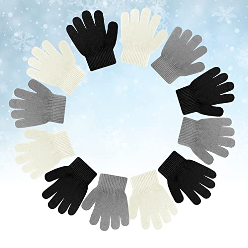 Image of ONESING 6 Pair Baby Gloves Toddler Gloves Toddler Winter Gloves Kids Gloves Winter Stretchy Knit Gloves for Kids Boys Girls