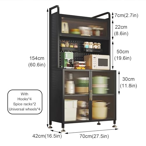 Armoires de rangement avec porte rabattable pour désencombrer votre support pour micro-ondes