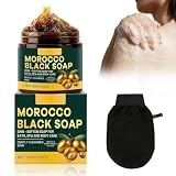 Marokko Schwarze Seife Morocco Black Soap mit Peeling-Handschuhe