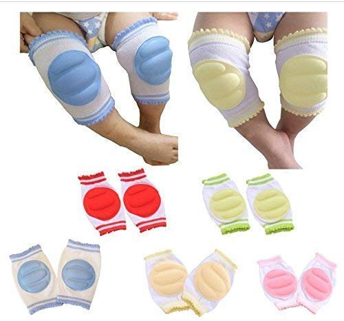 Image of serveuttam Leosportz Baby Knee Pads Toddler Safety Crawling Elbow Protector Infant Kids Cute Cushion (1Pair, Grey) Pink Baby Knee Pads (plain)