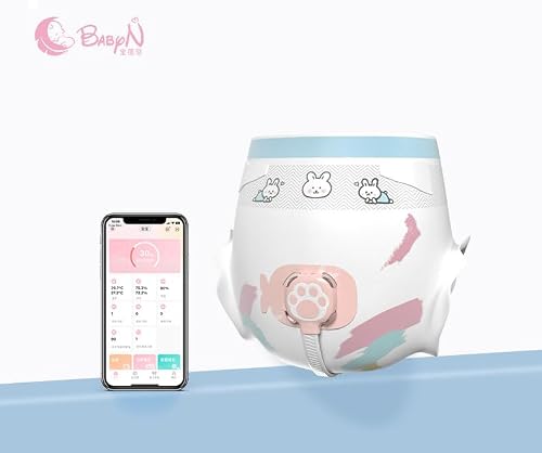 Babyn Smart Diaper Poo and Pee and Farts Bedwetting Training Pay Attention to Your Baby\'s Health Status Monitor Bedwetting Alarm Receive Timely Defecation Information On Your Mobile Phone - Thumbnail 2