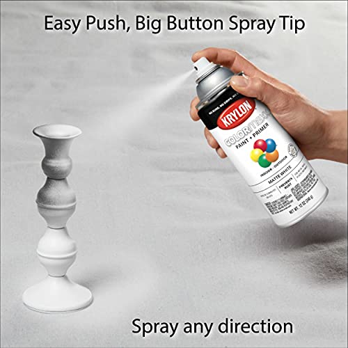 Image of Krylon K05591007 COLORmaxx Spray Paint, Aerosol, White