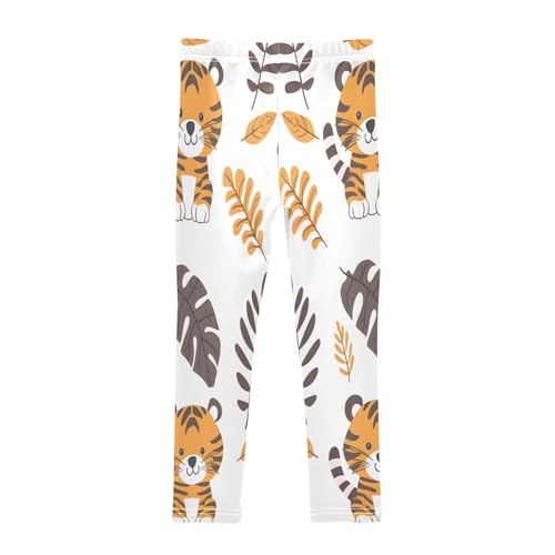 Toddler Girls Leggings Printed Yoga Pants Leggings Tigers Brown Leaves for Kids2