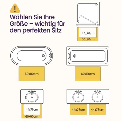 DEXI Badezimmerteppich 60 x 110 cm, Badvorleger rutschfest waschbar, Badematte Mikrofaser Saugfähig, weicher Badematten & Badteppiche für Dusche, Badezimmer, Waschküche, Beige