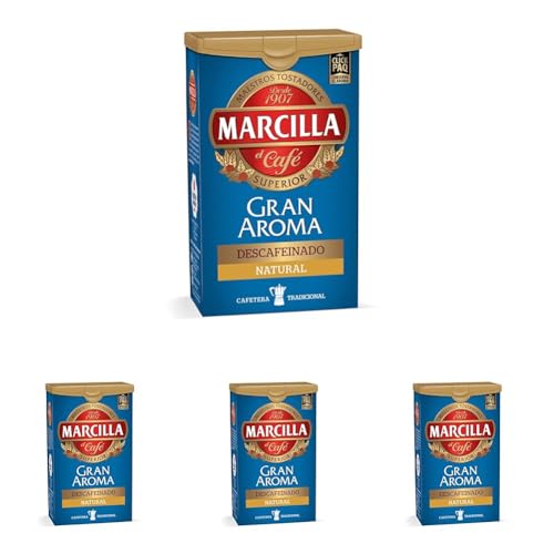 Marcilla Café Molido Descafeinado Natural 200 g (Paquete de 4)