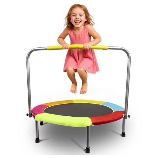 HLC 94 cm Trampoline pour Enfants en Bas âge avec poignée Indoor Outdoor Mini Trampoline pour Enfants en Bas âge Fitness Trampoline coloré Poids.