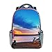 Schulrucksack Mädchen Jungen Kinder, Schultasche Schulrucksäcke Rucksäcke Schultaschen Backpack Holzstühle Sonnenschirme Strand