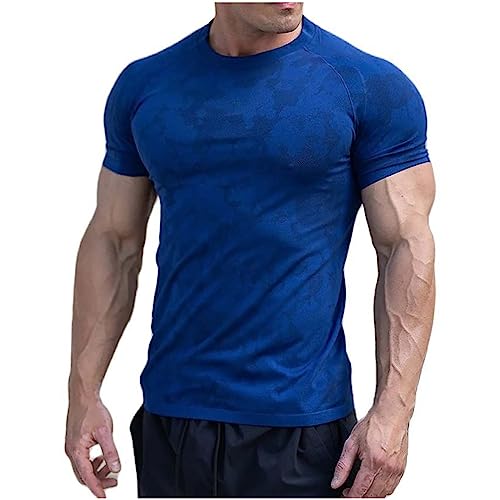 T-shirt sport manches courtes homme style militaire pour running et musculation d'été