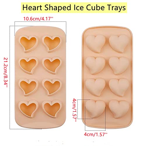 Yvpsi 2Pcs Heart Ice Cube Tray Reusable Silicone Ice Cube Tray Heart Ice Cube Mold Heart Shaped Ice Cube Trays Ice Maker Mold For Freezer Summer Drinks Cocktails Whiskey，Easy To Remove #TOP1