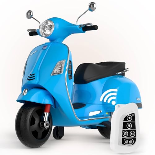 Image of KidsROAR 12V Electric Bike for Kids with Remote Control, Battery Operated Scooter Bike for Boys & Girls, Wide Seat, Music & Lights, Safe Ride-On for 2-6 Years, Manual & Remote Control (Blue)