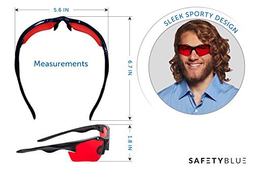 Safetyblue™ Sleep Savior ® Sport Red Lens Night Glasses - Disruptive Light Blocking Glasses For Better Sleep/Increase Melatonin/Alleviate Tension/Eliminate Eye Strain/Defeat Jet Lag #TOP5