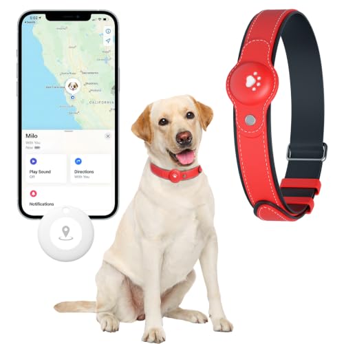 2-in-1 GPS Tracker for Dogs: Smart Pet Collar with Real-Time Tracking,No Monthly Fee/Subscription (iOS Only) Waterproof, Anti-Lost,365-Day Long Battery Life GPS Tracker Dog Collar(Tracker Included)