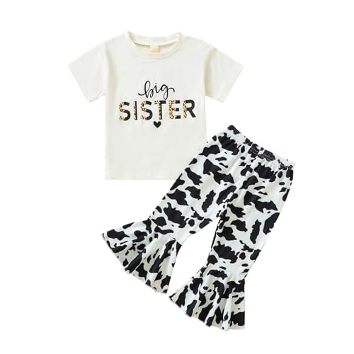 Rommioluya Big Sister Little Sister Outfits, Big Sister Toddler Shirt Newborn Baby Clothes Gifts
