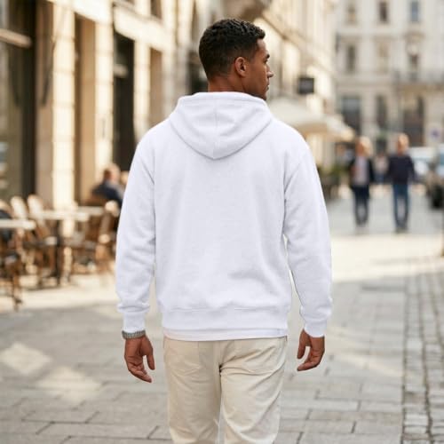 Zip Up Hoodies for Men Big and Tall Fleece 1/4 Zip Classic Fuzzy Hoodie - image 3