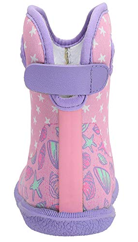 Mcikcc Baby Rain Boots, Waterproof Rubber Boots Con Handle Lightweight Outdoor Boots Multicolored For Infant, Toddler, Girls, Boys, Size 4 #TOP4