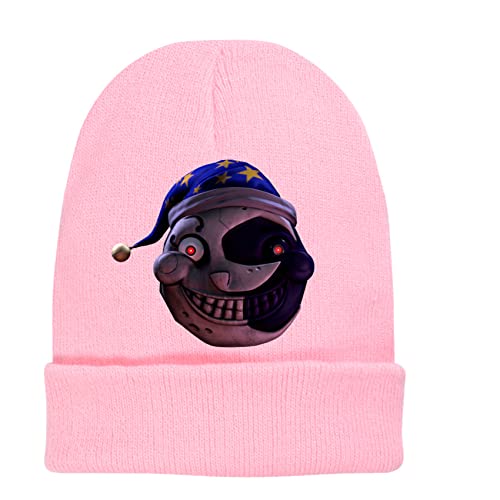 Kids Winter Sundrop and Moondrop Knit Hat Warm Fleece Lined Hats Children Cable Baby Beanie Skull Cap for Girls Boys Pink
