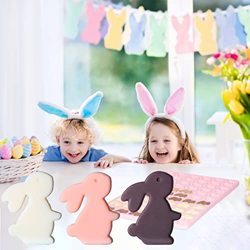 Chocolate Molds, Pink Bunny Mold For Easter, Candy Molds With 66 Cute Rabbit Cavities, Adorable Bunny Silicone Mold For Making Chocolate/Biscuit/Gummy/Cookie/Jelly/Resin/Ice Cube, Food Grade Non-Stick #TOP5