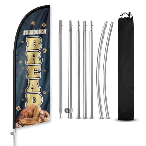 Drapeau swooper de pain au levain avec kit de mât en aluminium stable