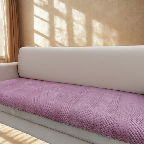 Image of Homerz Premium Velvet Sofa Cover Panel | Soft & Velvety Fabric | Rich Vibrant Colours | Sofa Protector for Living Room (Onion, 7 (3+2=2) Seater, Only Seat Cover)