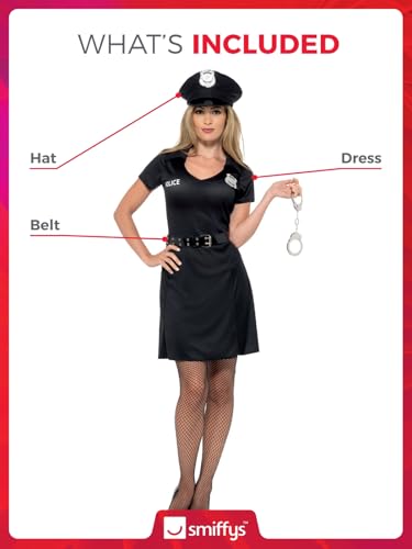 Miniatura 4 de Smiffys Disfraz De Policía De Reserva, Negro, Con Vestido, Gorra Y Cinturón Halloween, Carnaval