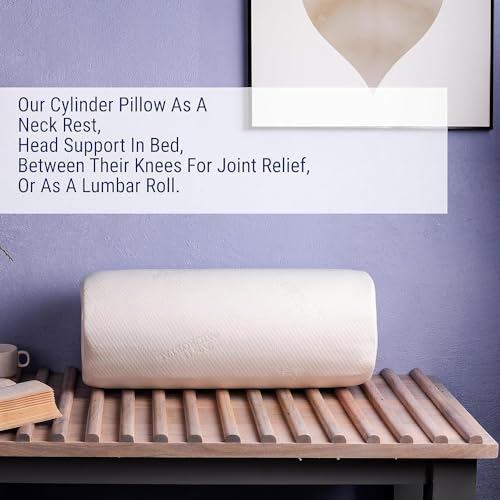 Image of Araami Memory Foam Orthopedic Medium Size Bolster Bed Pillows for Rest and Support with Breathable Zip Cover (22 X 10 X 10 INCH) (bloster Pillow)