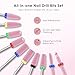 Depvko 10PCS Ceramic Nail Drill Bits, Professional 3/32 inch Electric Manicure Pedicure Drill Bits Nail Tech Set for Acrylic Gel Nails, Efile Cuticle Remover Safety Bit for Nail Drill File, Pink