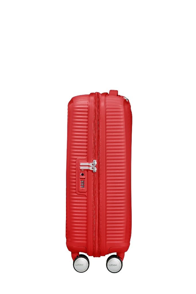 American Tourister Soundbox - Bagaglio a mano espandibile Spinner S, 55 cm, 41 L, Rosso (Coral Red)
