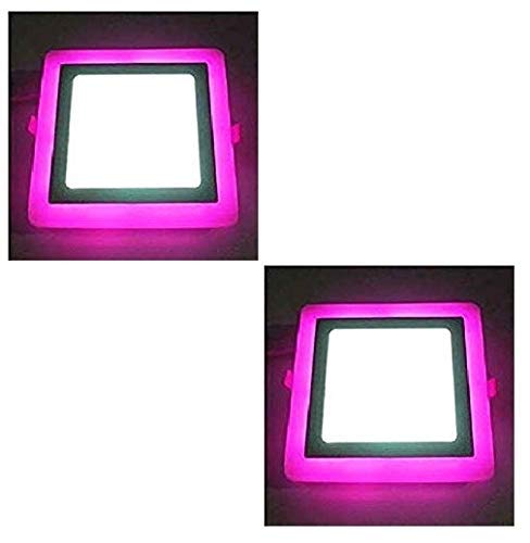 RV Led 3+3=6 Watt LED Side Pink Round Panel Light Ceiling 3D Effect Lighting (Double Color) (Pack of 05) | led Panel Light | 6w led Panel Lights for Ceiling | pop led Light | |